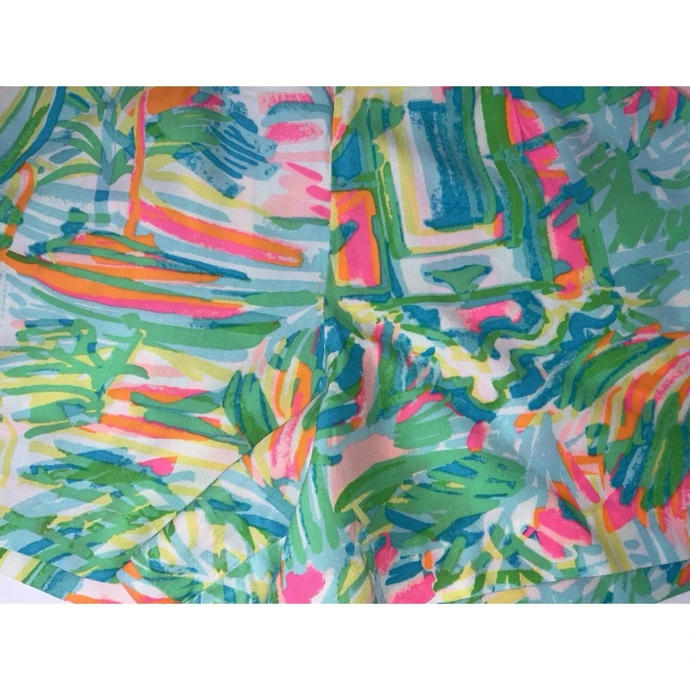 NWOT Women's Lilly Pulitzer Linnea Flat Front Back Zip Shorts Sea Salt Sun Sz 00